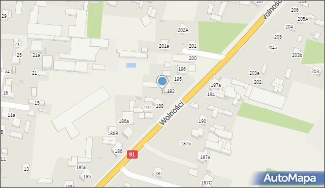 Rędziny, Wolności, 193, mapa Rędziny