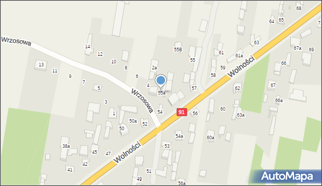 Rędziny, Wolności, 55a, mapa Rędziny