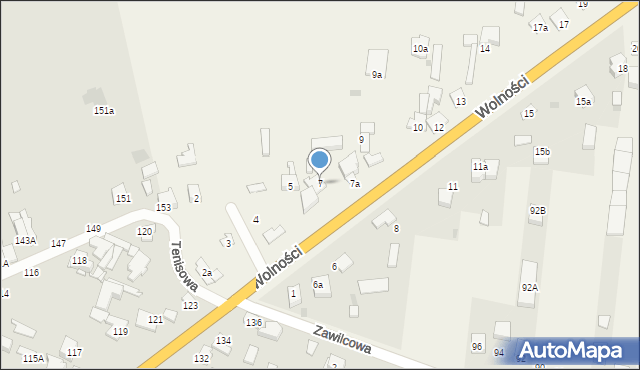 Rędziny, Wolności, 7, mapa Rędziny