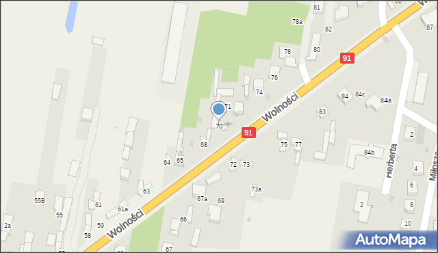 Rędziny, Wolności, 70, mapa Rędziny