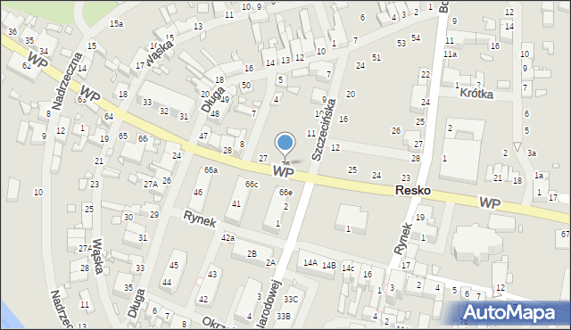 Resko, Wojska Polskiego, 26, mapa Resko