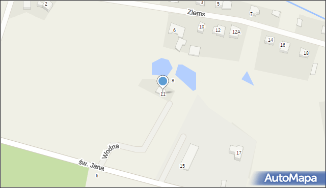 Robakowo, Wodna, 11, mapa Robakowo