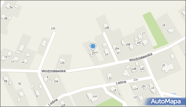 Rogów, Wodzisławska, 13, mapa Rogów