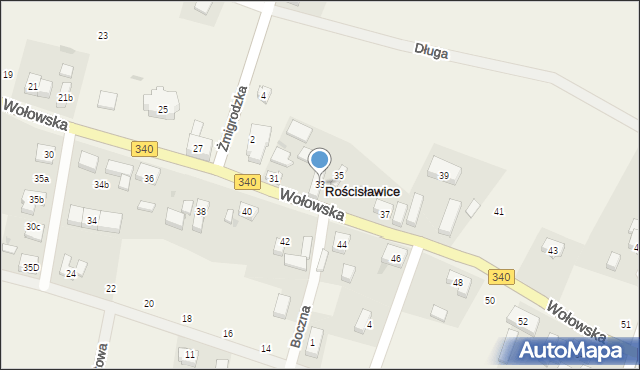 Rościsławice, Wołowska, 33, mapa Rościsławice