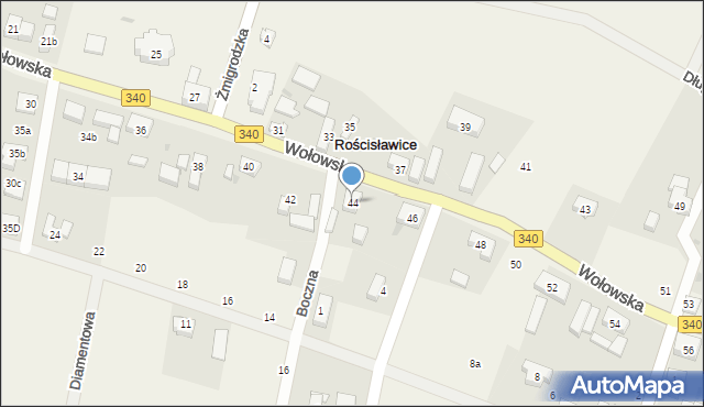 Rościsławice, Wołowska, 44, mapa Rościsławice