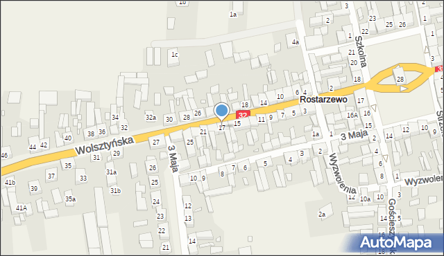 Rostarzewo, Wolsztyńska, 17, mapa Rostarzewo