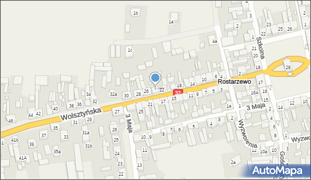 Rostarzewo, Wolsztyńska, 24, mapa Rostarzewo