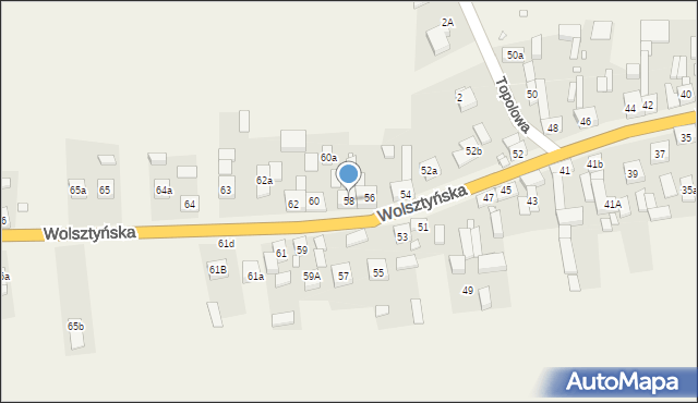 Rostarzewo, Wolsztyńska, 58, mapa Rostarzewo