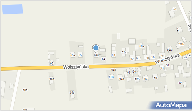 Rostarzewo, Wolsztyńska, 64a, mapa Rostarzewo