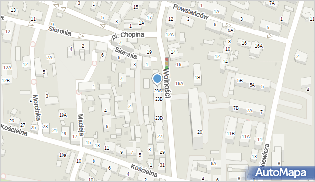 Ruda Śląska, Wolności, 23A, mapa Rudy Śląskiej