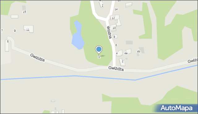 Ruda Śląska, Wodna, 1, mapa Rudy Śląskiej