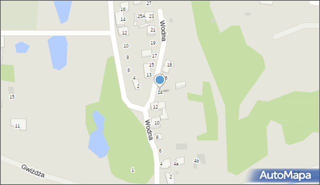 Ruda Śląska, Wodna, 14, mapa Rudy Śląskiej