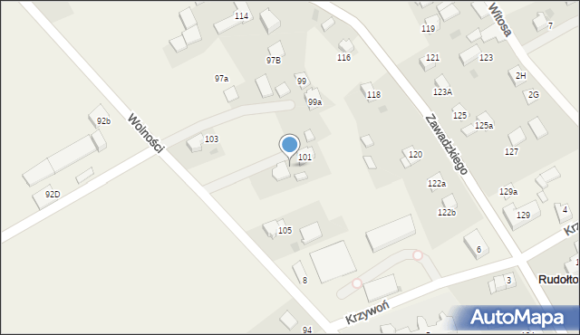 Rudołtowice, Wolności, 103b, mapa Rudołtowice