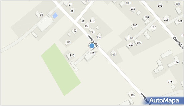 Rudołtowice, Wolności, 92a, mapa Rudołtowice