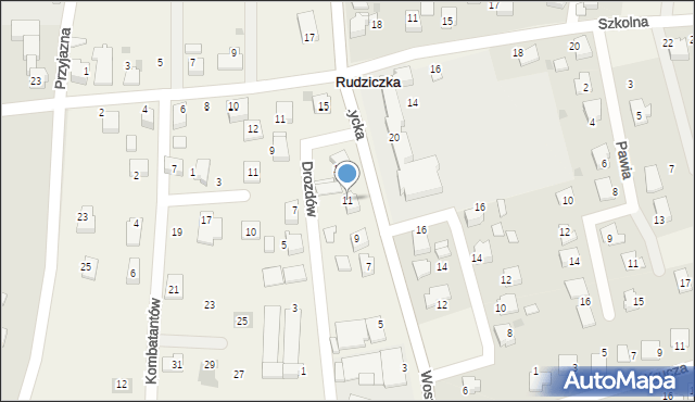 Rudziczka, Woszczycka, 11, mapa Rudziczka
