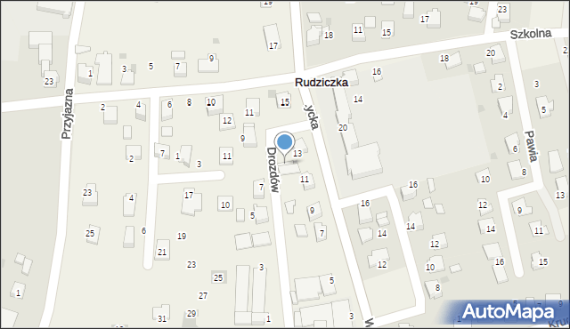 Rudziczka, Woszczycka, 13A, mapa Rudziczka