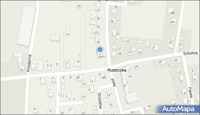 Rudziczka, Woszczycka, 17, mapa Rudziczka