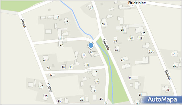 Rudziniec, Wodna, 9, mapa Rudziniec