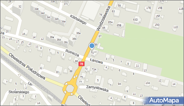 Rybnik, Wodzisławska, 71, mapa Rybnika