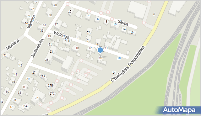 Rybnik, Wolnego Stanisława, 16, mapa Rybnika