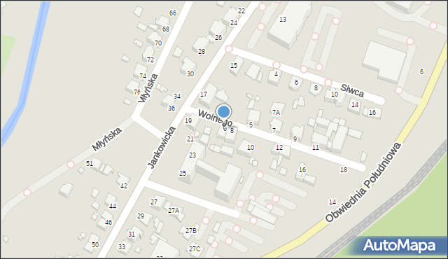 Rybnik, Wolnego Stanisława, 6, mapa Rybnika