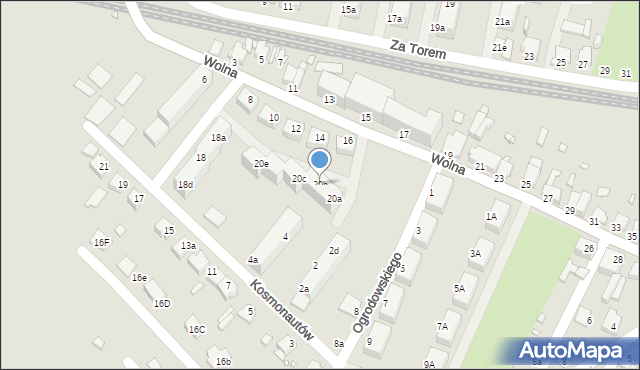 Rybnik, Wolna, 20b, mapa Rybnika