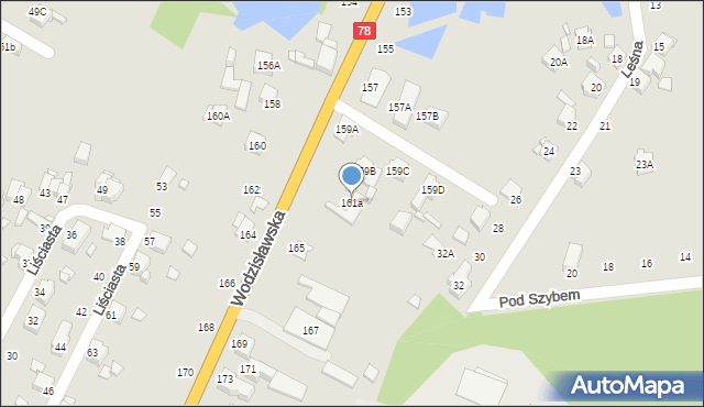 Rybnik, Wodzisławska, 161a, mapa Rybnika