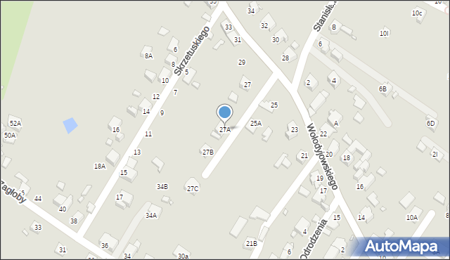 Rybnik, Wołodyjowskiego Michała, 27A, mapa Rybnika