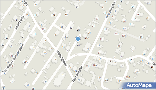 Rybnik, Wołodyjowskiego Michała, 2A, mapa Rybnika