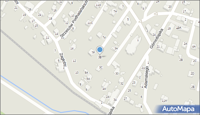 Rybnik, Wołodyjowskiego Michała, 3B, mapa Rybnika