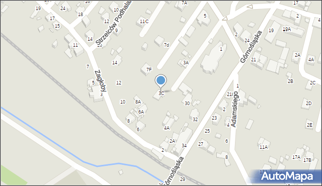 Rybnik, Wołodyjowskiego Michała, 3C, mapa Rybnika