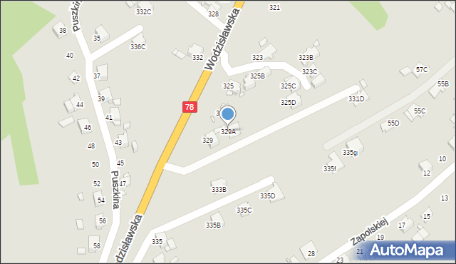 Rybnik, Wodzisławska, 329A, mapa Rybnika