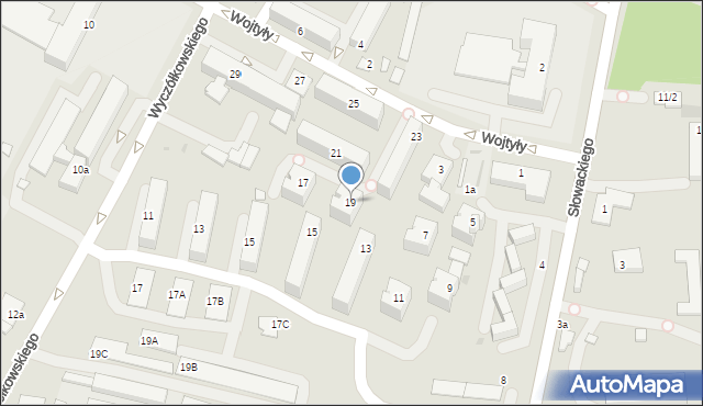 Ryki, Wojtyły Karola, 19, mapa Ryki