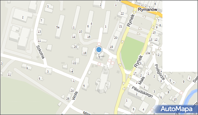 Rymanów, Wola, 3, mapa Rymanów