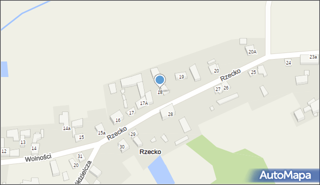Rzecko, Wolności, 18, mapa Rzecko