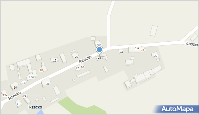 Rzecko, Wolności, 25, mapa Rzecko
