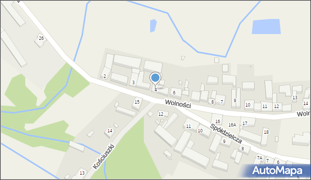 Rzecko, Wolności, 5, mapa Rzecko