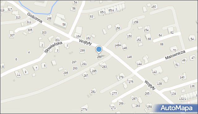 Rzeszów, Wojtyły Karola, kard., 289, mapa Rzeszów