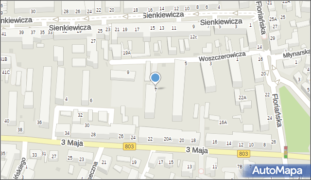 Siedlce, Woszczerowicza Jacka, 7, mapa Siedlce