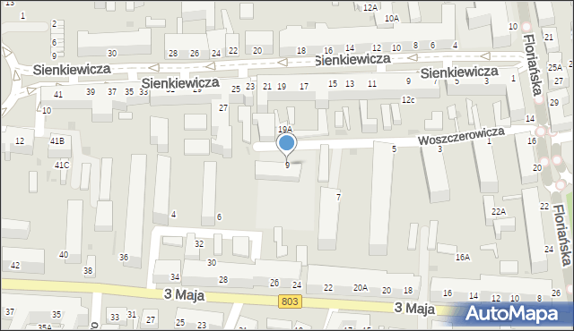 Siedlce, Woszczerowicza Jacka, 9, mapa Siedlce