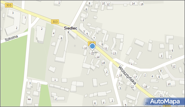 Siedlec, Wolsztyńska, 12, mapa Siedlec