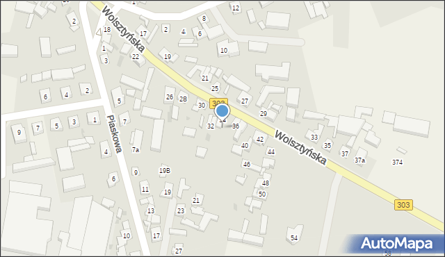 Siedlec, Wolsztyńska, 34a, mapa Siedlec