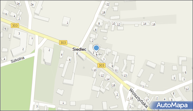 Siedlec, Wolsztyńska, 5, mapa Siedlec