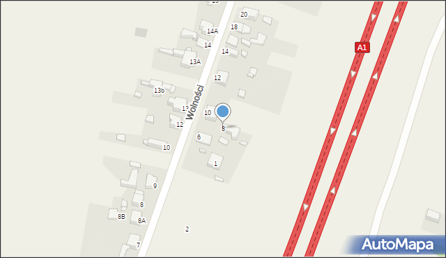 Siemonia, Wolności, 8, mapa Siemonia