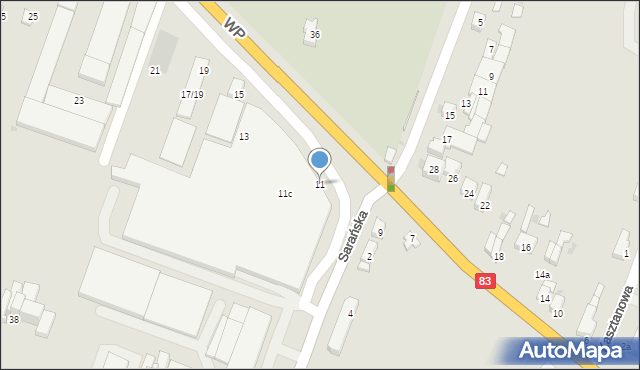 Sieradz, Wojska Polskiego, 11, mapa Sieradz