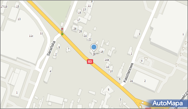 Sieradz, Wojska Polskiego, 18, mapa Sieradz