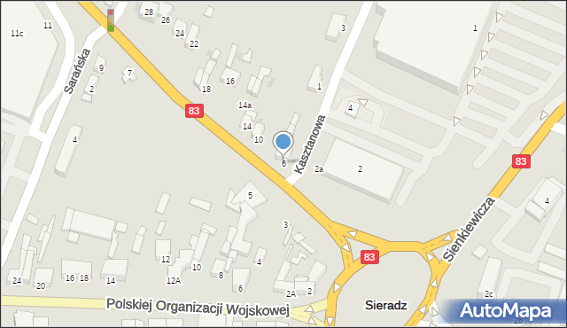 Sieradz, Wojska Polskiego, 6, mapa Sieradz