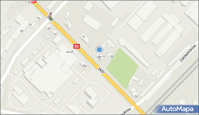 Sieradz, Wojska Polskiego, 68, mapa Sieradz