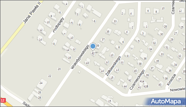 Sieradz, Wołodyjowskiego Michała, 41, mapa Sieradz