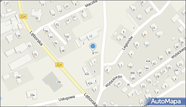 Sierakowice, Wojska Polskiego, 9, mapa Sierakowice